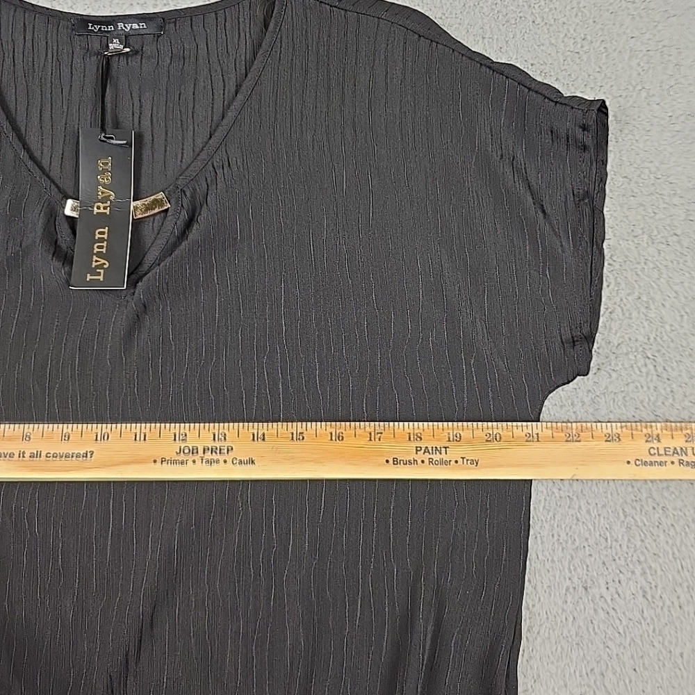 LYNN RYAN WOMEN'S SHORT SLEEVES WITH ACCENTS TOP/BLOUSE BLACK SIZE XL - Picture 9 of 15